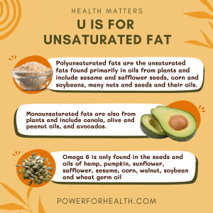 U is for Unsaturated Fat